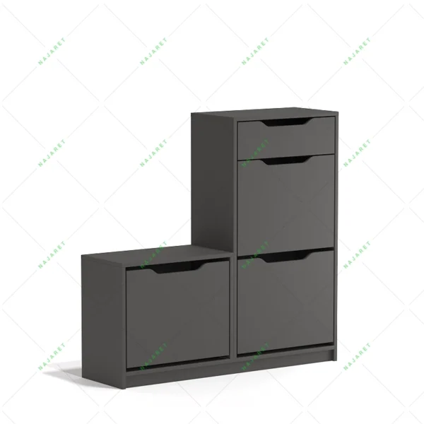 جاکفشی داشبوردی سه درب نشیمن دار بدون پایه کشودار